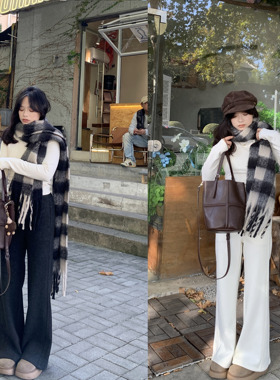 PERRY自制小个子微喇加绒阔腿裤