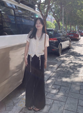 PERRY自制小个子超舒服铜氨丝拖地裤小码150xxs