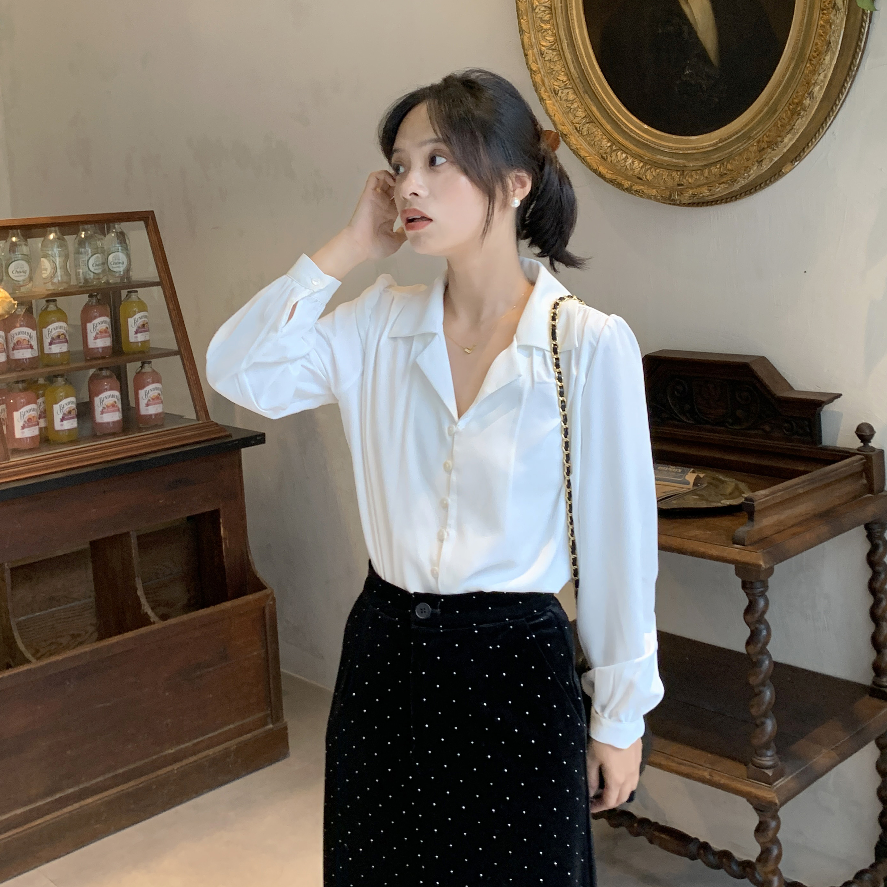 PERRY自制小个子法式小翻领衬衫