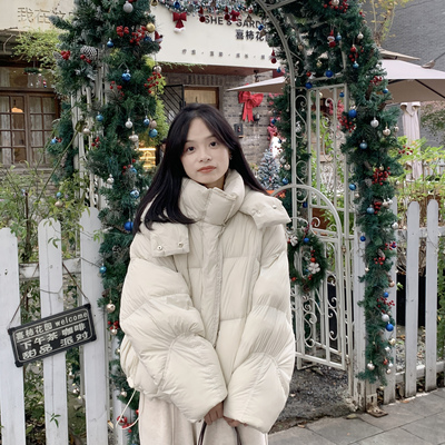 小个子泡芙短款连帽羽绒服