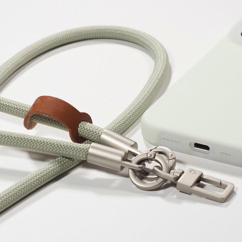 手机挂绳长款斜挎可背钛色户外登山挂脖防丢背式耐用男女高端日系