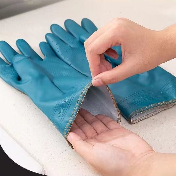 加绒洗碗手套双层绒专用冬季保暖防水厨房家务洗衣服短款耐用耐磨