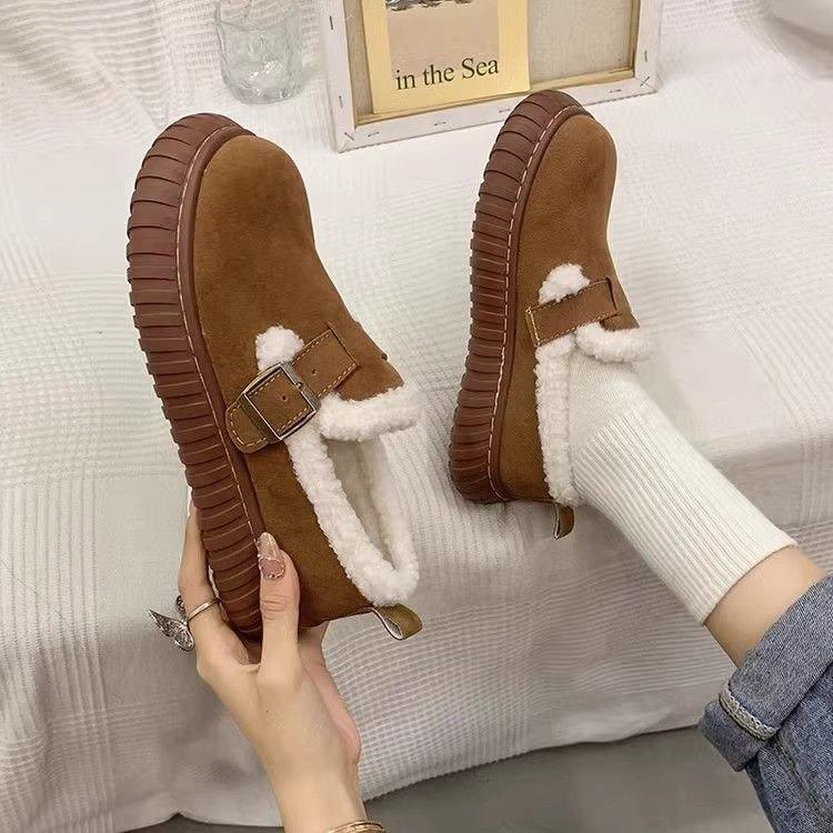 秋冬季毛毛雪地靴子女2025年新款加绒加厚底防滑棉鞋冬季保暖棉鞋