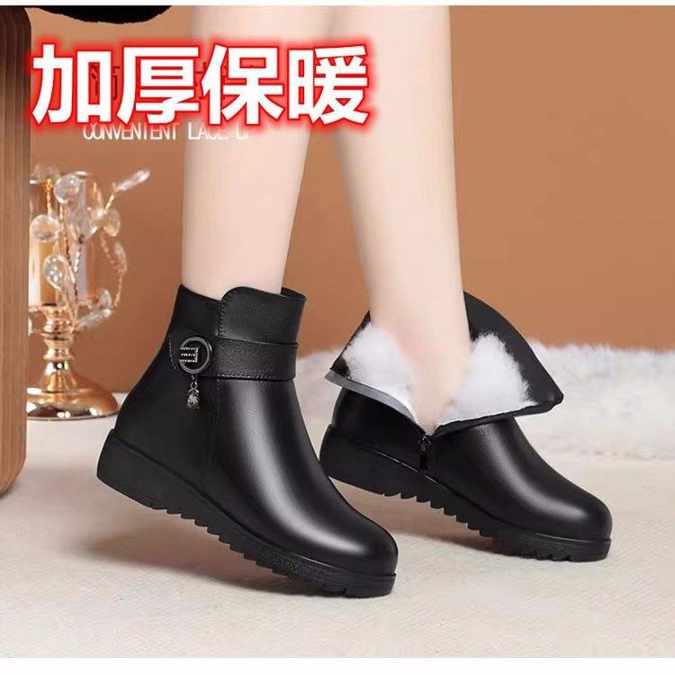 雪地靴女2025新款冬季短靴百搭平底皮鞋加绒加厚棉鞋舒适软底靴子