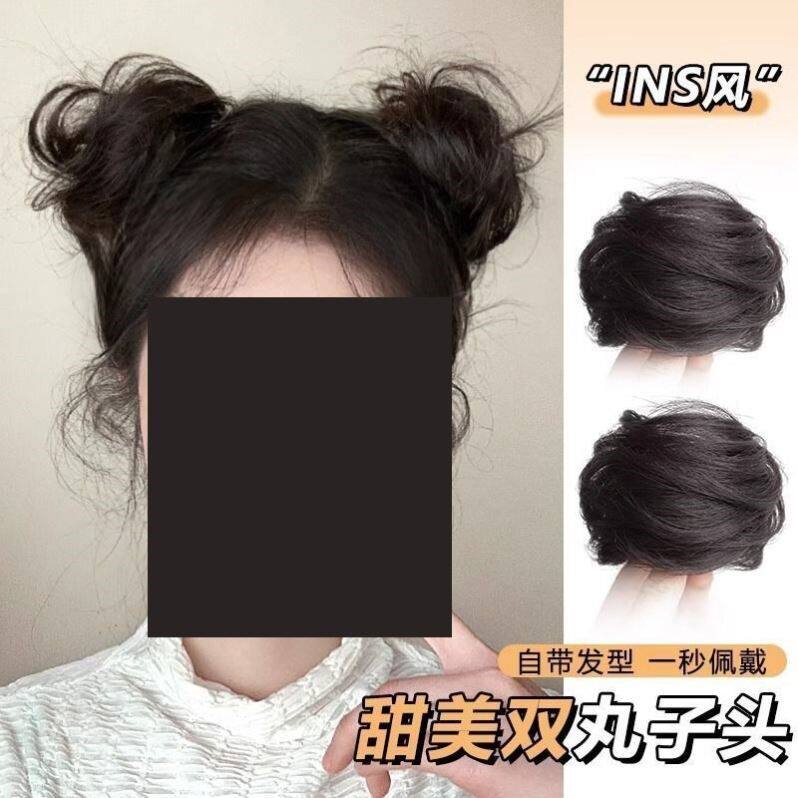 儿童假发丸子头发圈可爱花苞神固定器逼真头饰网红款宝宝发量少用