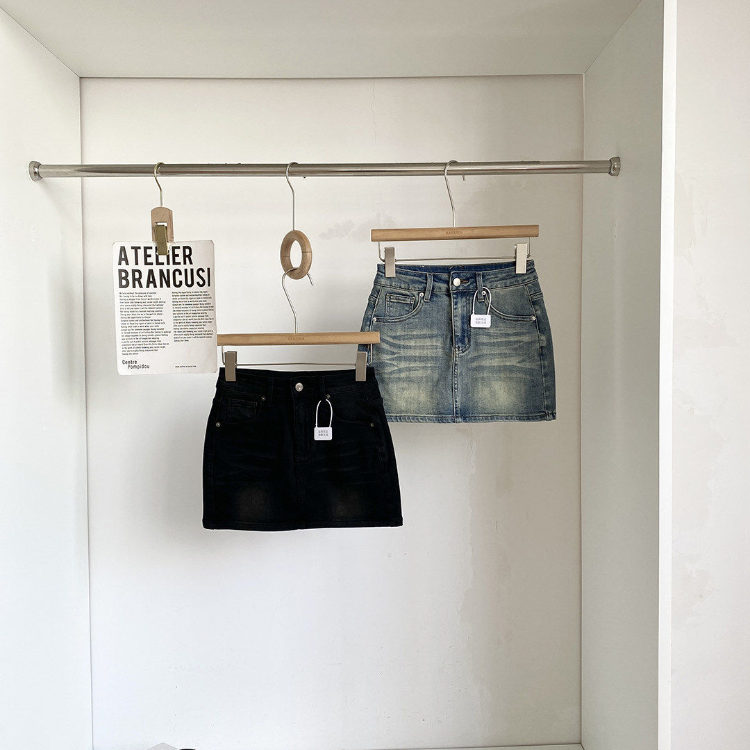 高腰牛仔A字半身短裙女2026春季新款美式百搭显瘦修身小个子短裙