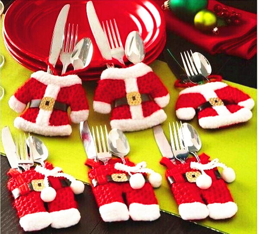 Christmas tabletop decoration Christmas knife and fork cover