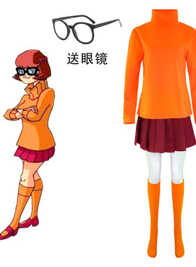 新款 史酷比狗维尔玛服万圣节角色表演服Scooby-DooVelmacosplay