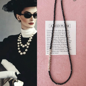 黑色赫本 Pinecone home原创 s925不规则纯银小锆石chorke项链