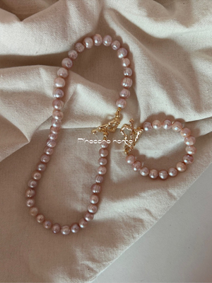 【Pinecone home】原创·香芋佳人·14k女包金定制款爱心OT扣项链