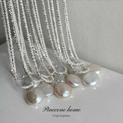 Pinecone home【波光粼粼】s925纯银老友记莫妮卡同款巴洛克项链