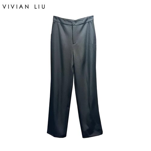 VIVIAN LIU薇薇安刘TR2425002春女装新款斜插兜显瘦休闲直筒裤