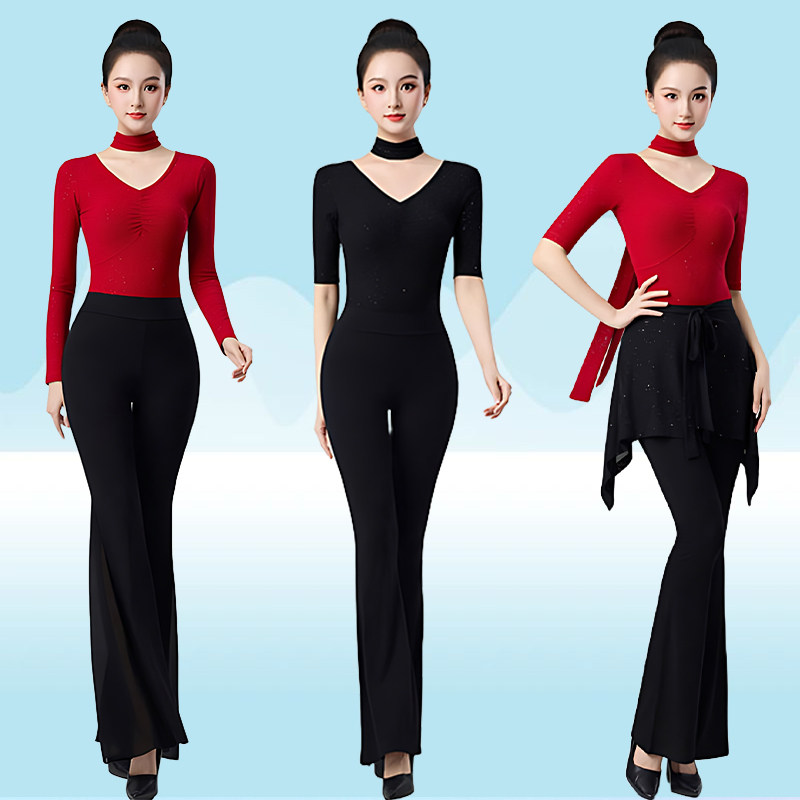 新款形体训练服女套装气质礼仪演出走秀模特现代舞蹈练功形体服装