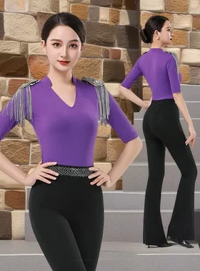2025年新款战袍形体课瑜伽步态服礼仪导师模特走秀练功服流苏肩章