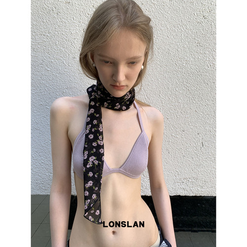 LONSLAN ACC 春夏小众碎花文艺复古长款丝巾