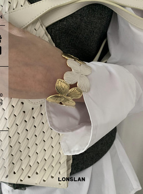 LONSLANACC花朵金银拼接手镯