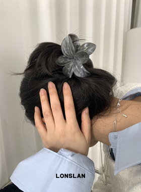 LONSLAN ACC 2024搭配 复古花朵造型亚克力树脂可爱发夹抓夹