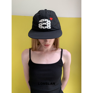 街头个性 2025ss 刺绣波点字母平沿帽显脸小棒球帽 ACC LONSLAN