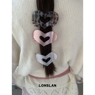 LONSLAN 秋冬复古爱心大号鲨鱼发卡后脑勺鸭嘴夹 ACC