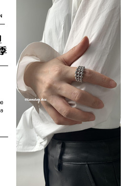 LONSLAN情侣设计款别致拼接戒指