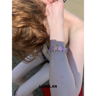彩色贝壳五角星弹力绳手链可当发饰 2025ss LONSLAN ACC