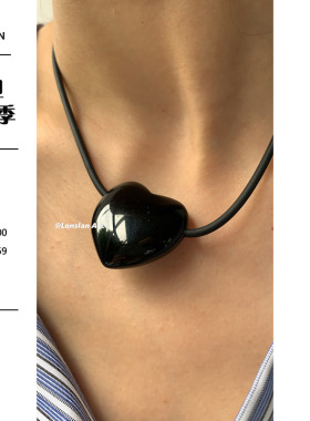 LonslanAcc树脂爱心俏皮项链