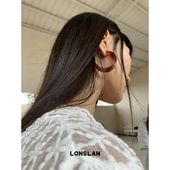 2025ss复古棕色亚克力圆环简约圆圈个性 LONSLAN ACC 豹纹耳钉