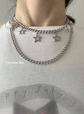 other合金拼接叠层情侣星星图案