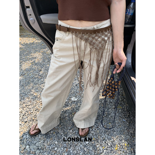 LONSLAN ACC 春夏个性小众渔网编织腰封百搭皮带
