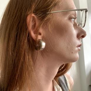秋冬重工金属C环气质百搭耳环耳饰 2024搭配 LONSLAN ACC