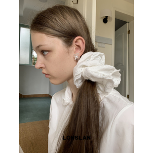 春夏韩系简约双层蕾丝边发圈简约发饰 2025ss LONSLAN ACC