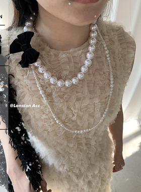 LONSLANACC蝴蝶结珍珠重工项链
