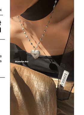 LONSLAN质感爱心拼接细绳项链