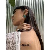 LONSLAN 多巴胺耳钉树脂耳饰 彩色果冻圆球个性 ACC 2025ss