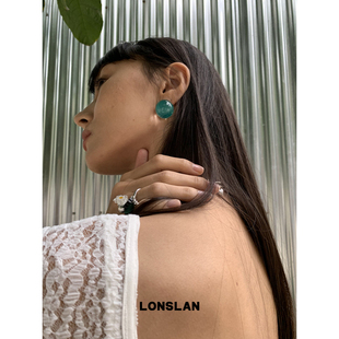 彩色果冻圆球个性 2025ss 多巴胺耳钉树脂耳饰 ACC LONSLAN