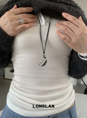 LONSLAN ACC 秋冬设计感梳子吊坠时尚黑绳项链百搭毛衣链