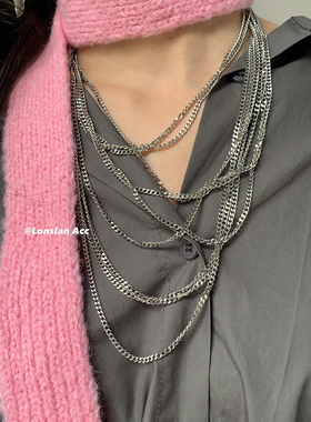 LonslanAcc小众多层拼接叠层项链