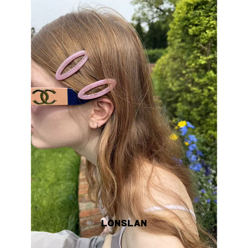 LONSLAN ACC 2026新款可爱粉色镶钻百搭一字夹时尚碎发刘海夹
