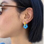 2025ss可爱花朵拼接撞色多巴胺耳钉时尚 LONSLAN ACC 耳饰