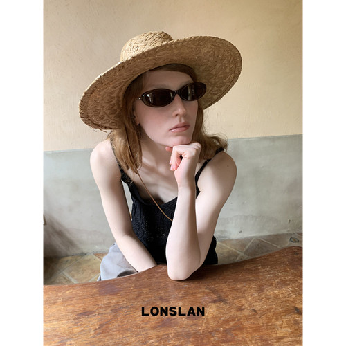 LONSLAN ACC 2026新款手工编织新款宽边帽沿草帽度假遮阳帽