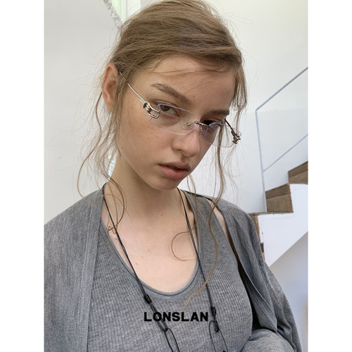LONSLAN ACC 26早秋 简约金属边框方形造型感眼镜装饰镜框
