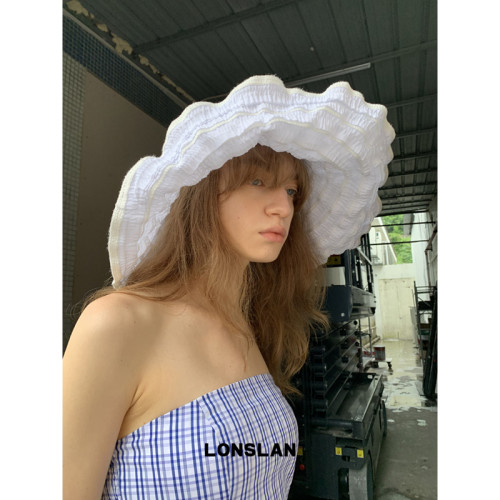 LONSLAN ACC 春夏法式超大帽户外度假防紫外线渔夫帽