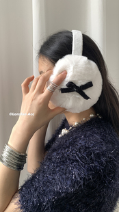 LONSLAN ACC 可爱蝴蝶结防寒保暖加绒耳罩INS感加厚可折叠耳罩