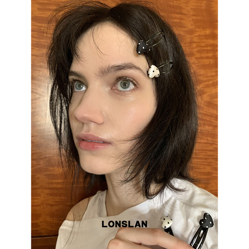LONSLAN ACC韩系波点爱心bb夹可爱少女对夹碎发刘海夹简约发饰