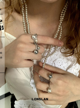 LONSLANACC珍珠开口复古戒指