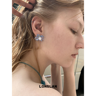 LONSLAN 2025ss春夏气质小花珍珠精致耳钉百搭可爱耳饰 ACC