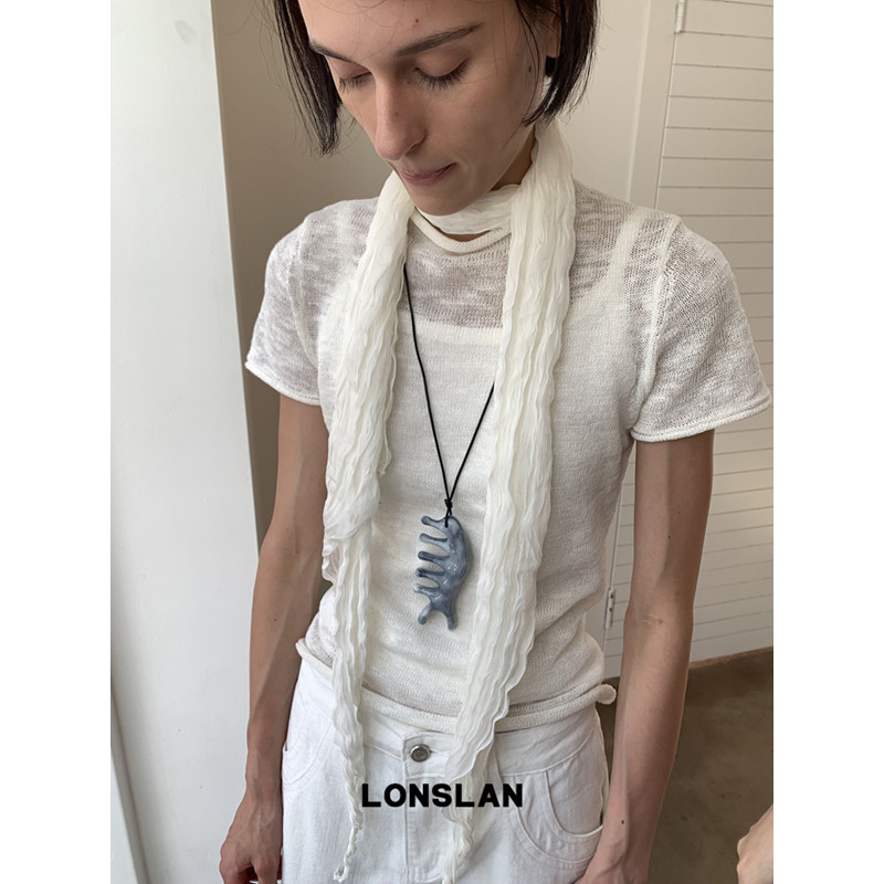 LONSLAN ACC 26早秋 小众设计感树脂鱼骨造型梳子吊坠项链毛衣链图片