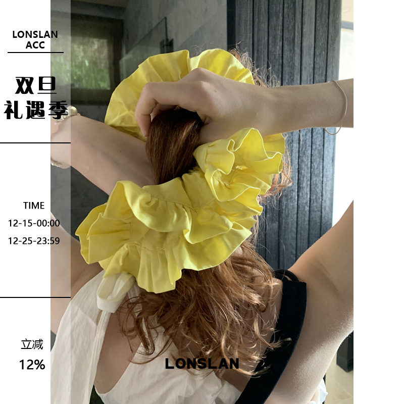2LONSLAN ACC 2025ss 设计感少女褶皱布艺发圈糖果色大肠发圈