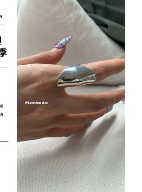 LONSLANACC长款弧形银戒指