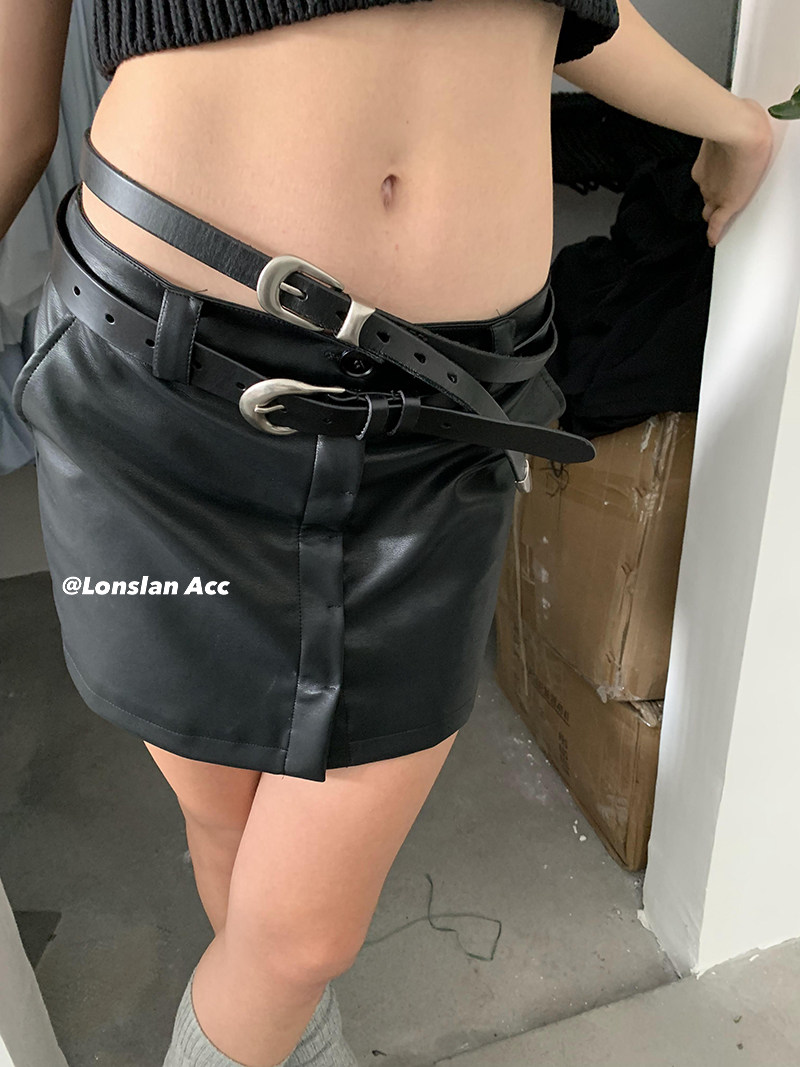 LONSLAN ACC 2022 质感百搭叠搭黑色高级意大利头层羊皮腰带裤带,服饰配件/皮带/帽子/围巾,腰带/皮带/腰链,淘宝优惠券,粉丝福利购,淘宝优惠卷